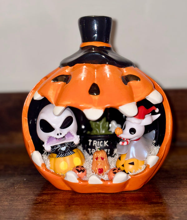 Vase décoratif en verre Jack Skellington – Création artisanale faite main