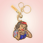 Porte-clés strass blanche neige / méchante reine