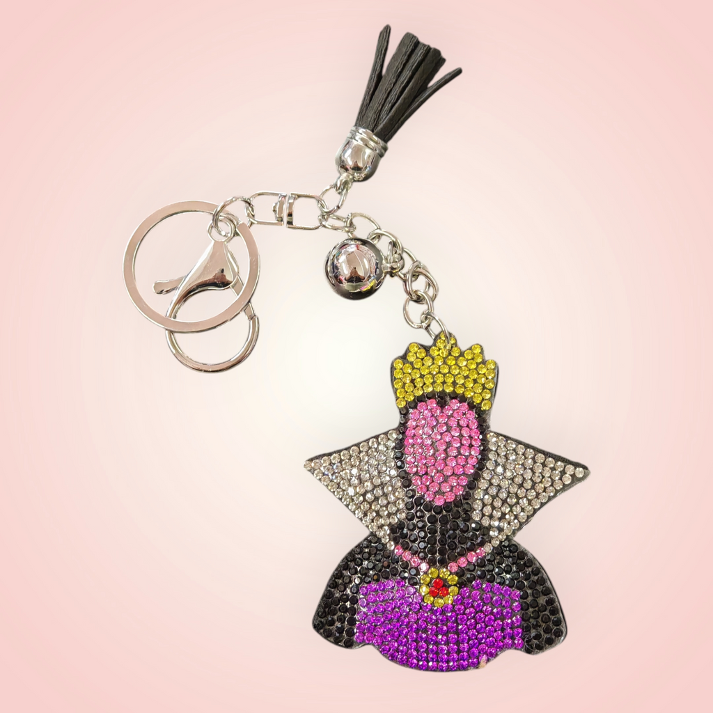 Porte-clés strass blanche neige / méchante reine