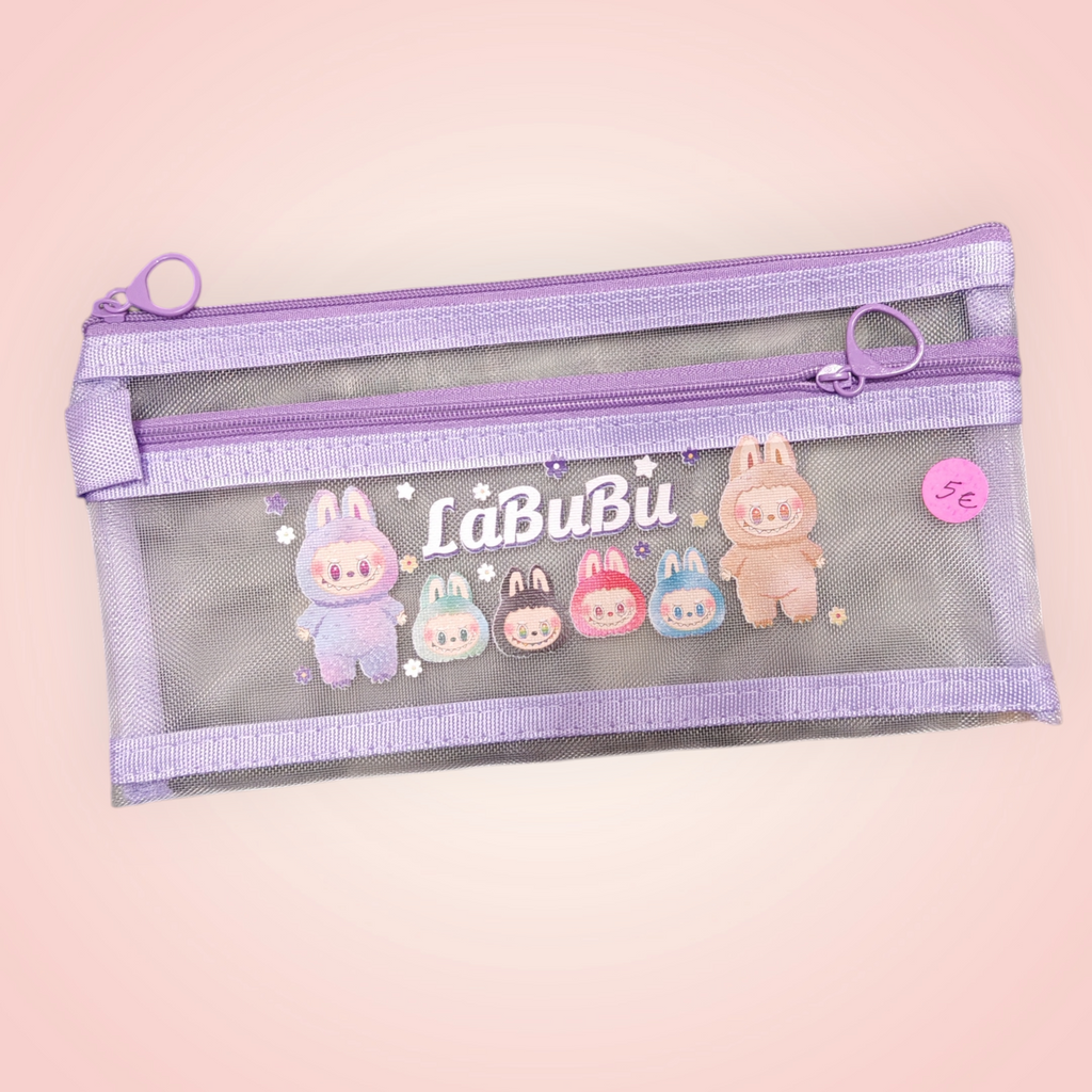 Trousse double transparente Labubu
