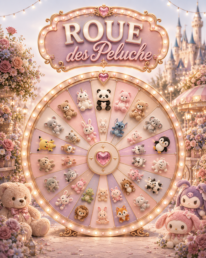 La Roue des Peluches 🧸 | Peluches Kawaii et Disney à Gagner