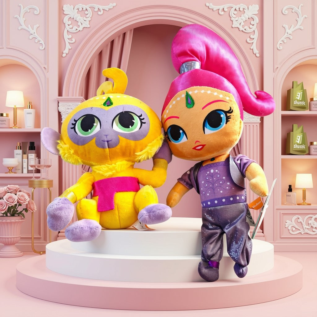Lot de 2 peluches Shimmer et Shine douces pour enfant
