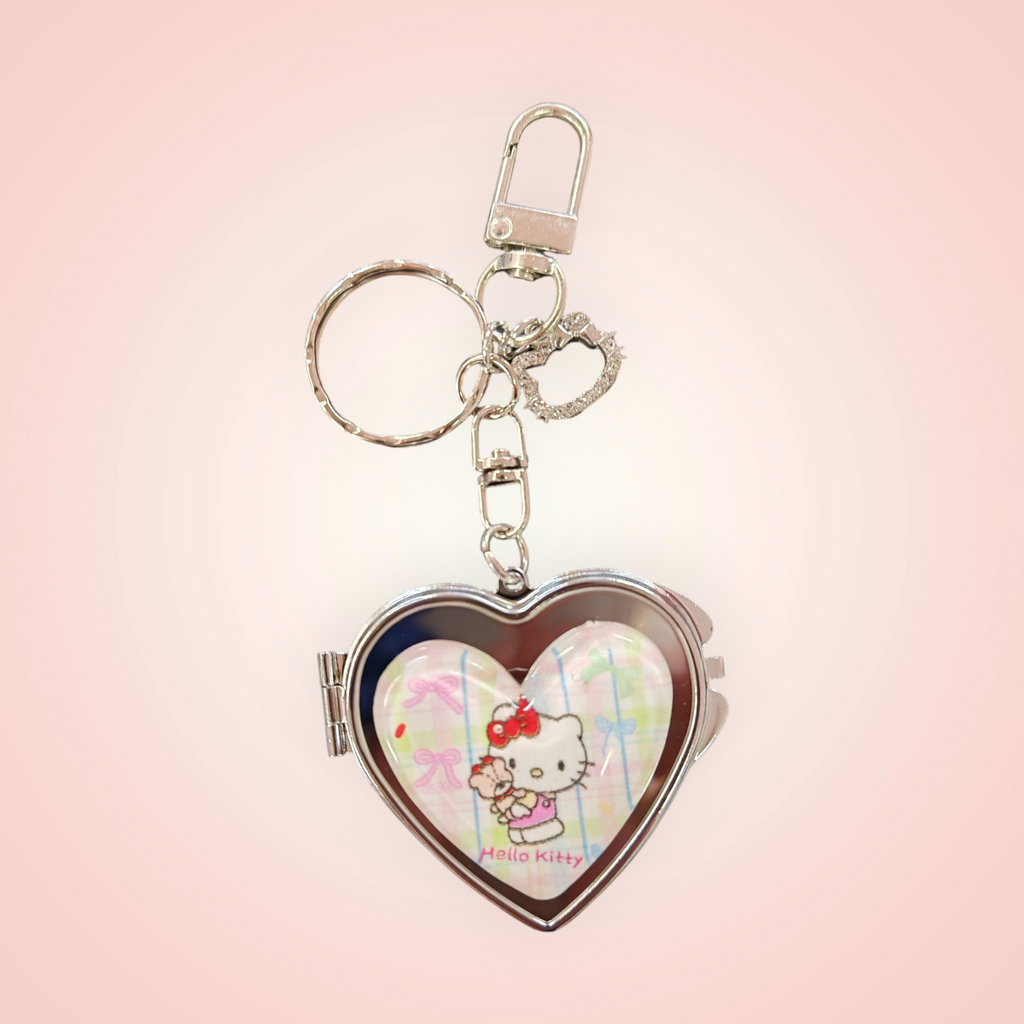 Porte clés cœur mirroir hello kitty