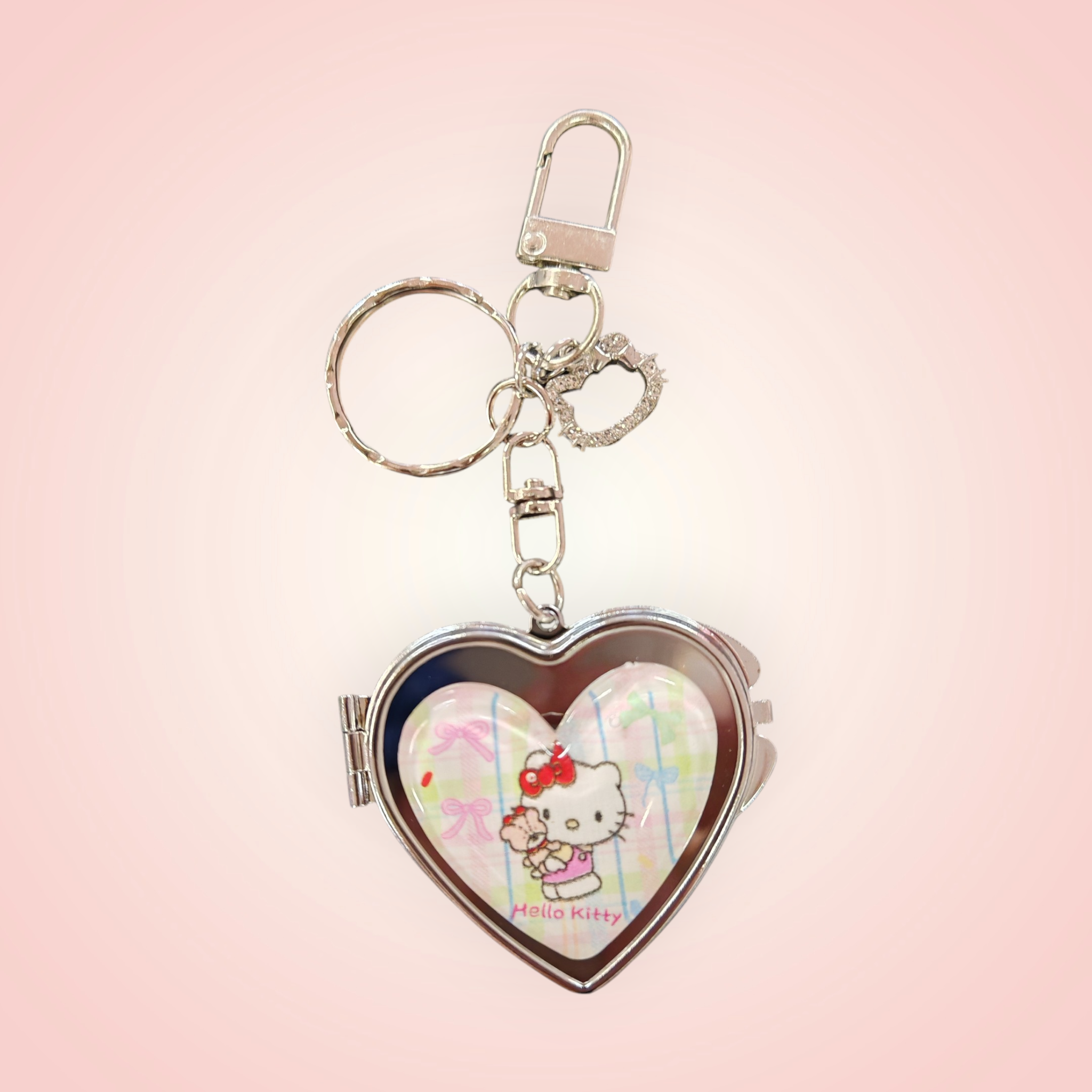 Porte clés cœur mirroir hello kitty