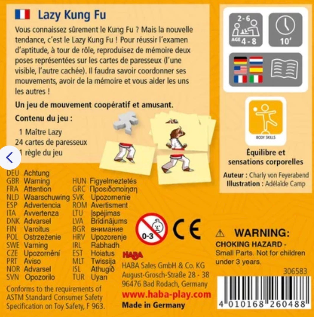 Jeu lazy Kung fu