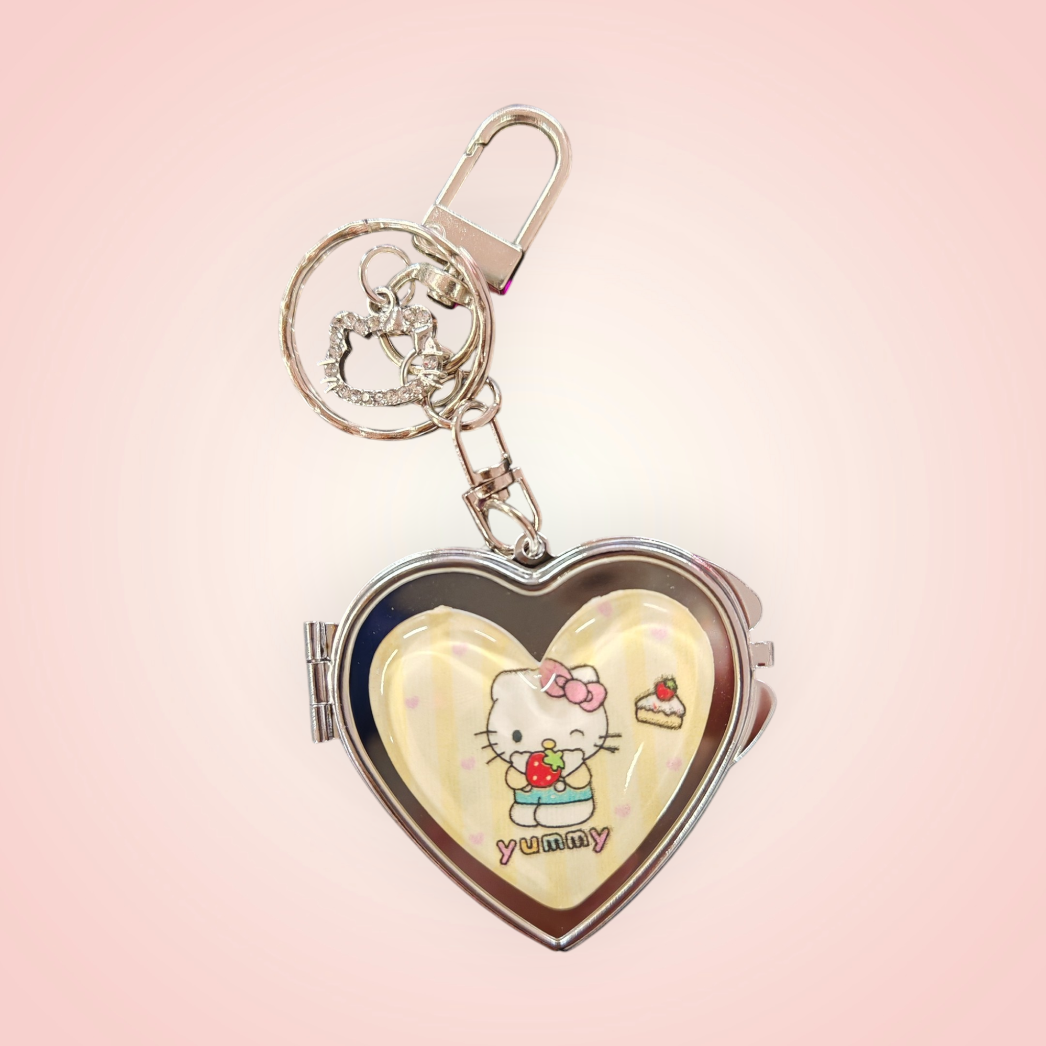 Porte clés cœur mirroir hello kitty