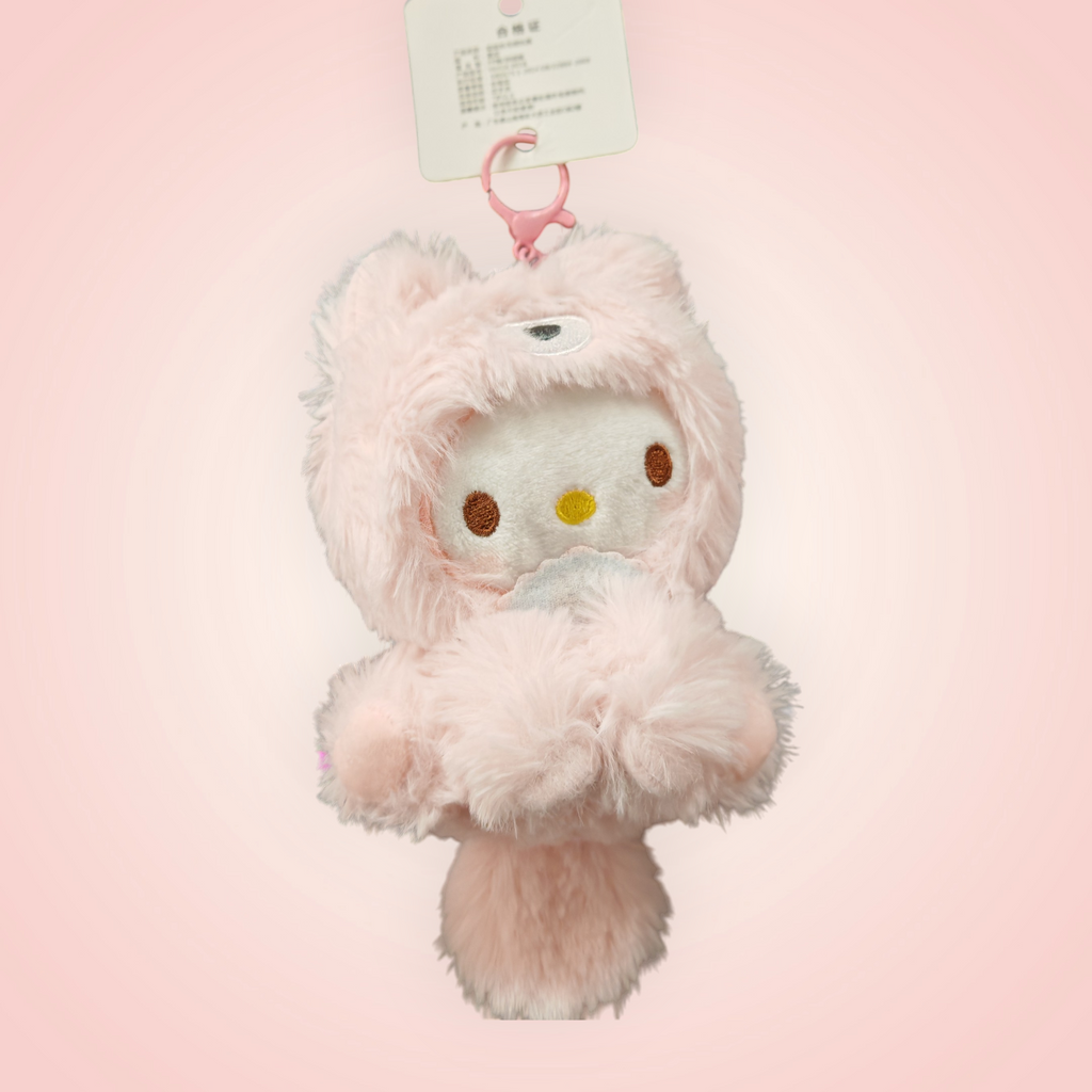 Magnifique porte-clé doudou chien hello kitty sanrio