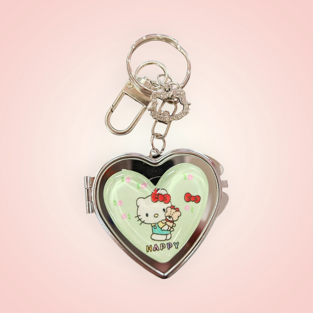 Porte clés cœur mirroir hello kitty