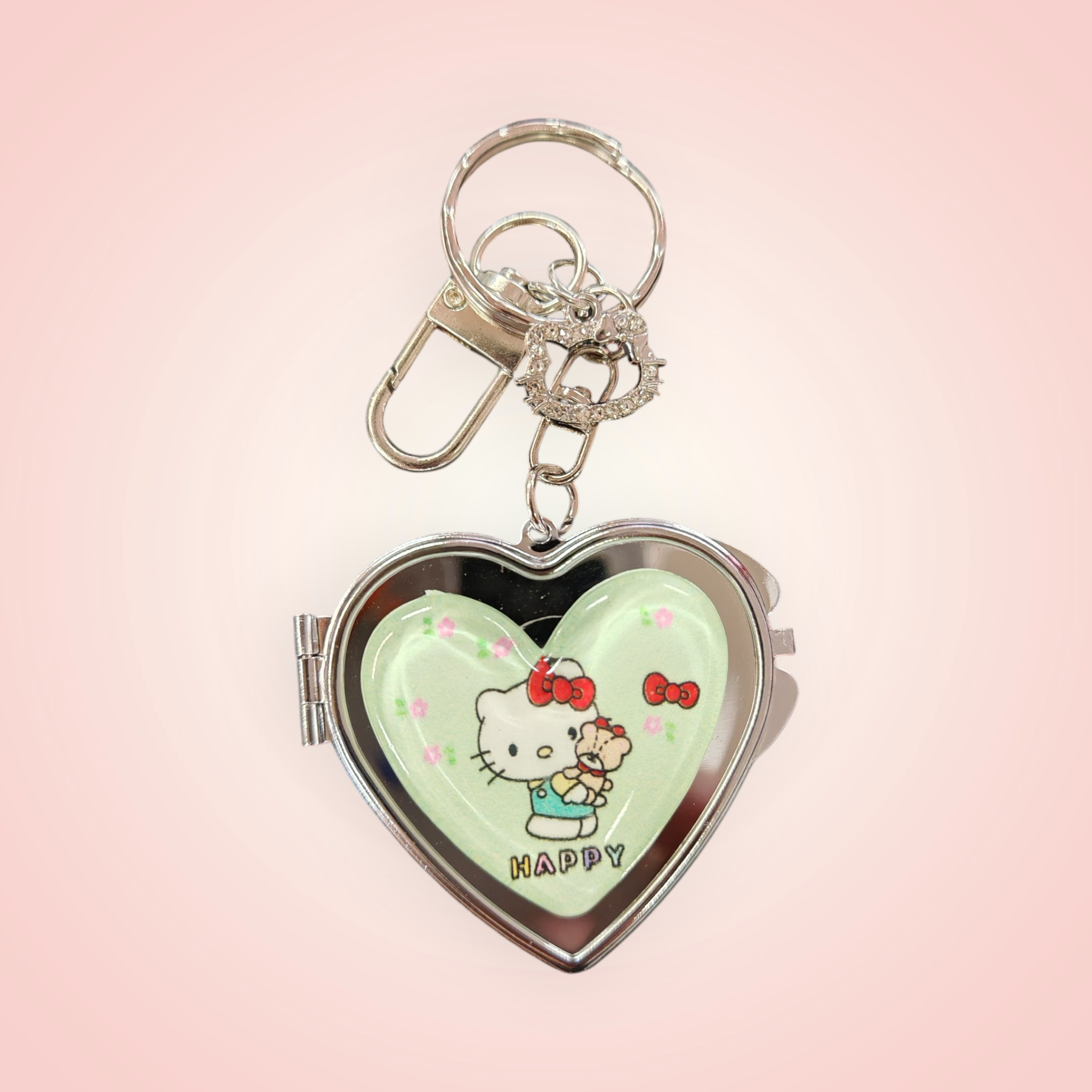 Porte clés cœur mirroir hello kitty
