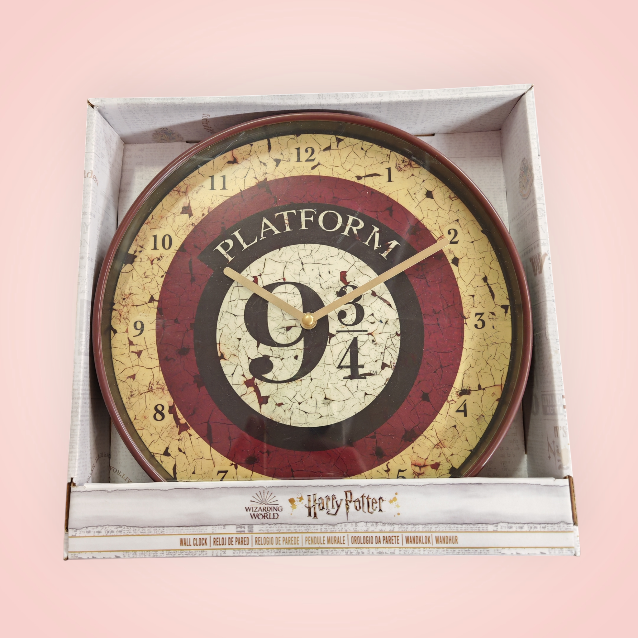 Horloge Harry Potter Quai 9¾ Vintage – Décoration Murale pour Fans