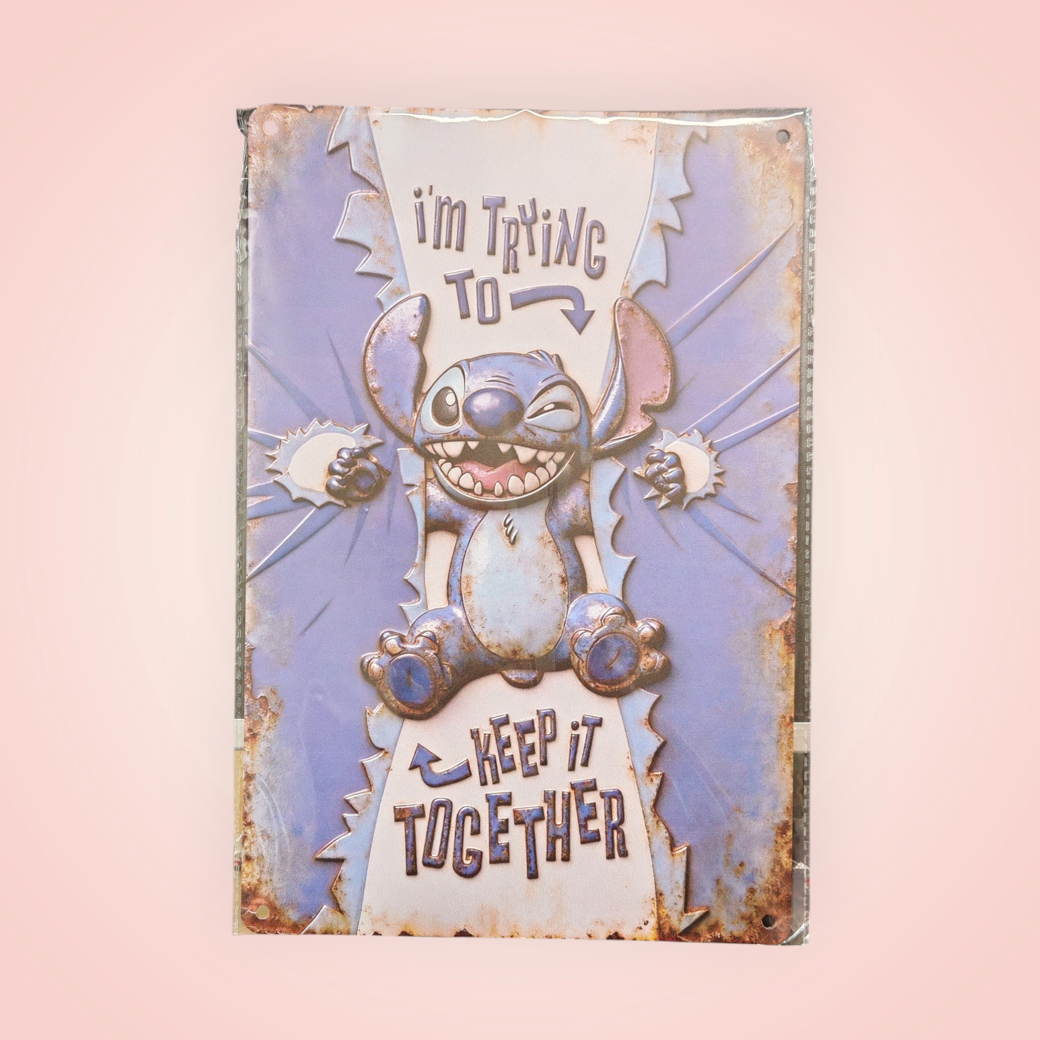 Plaque métal déco stitch