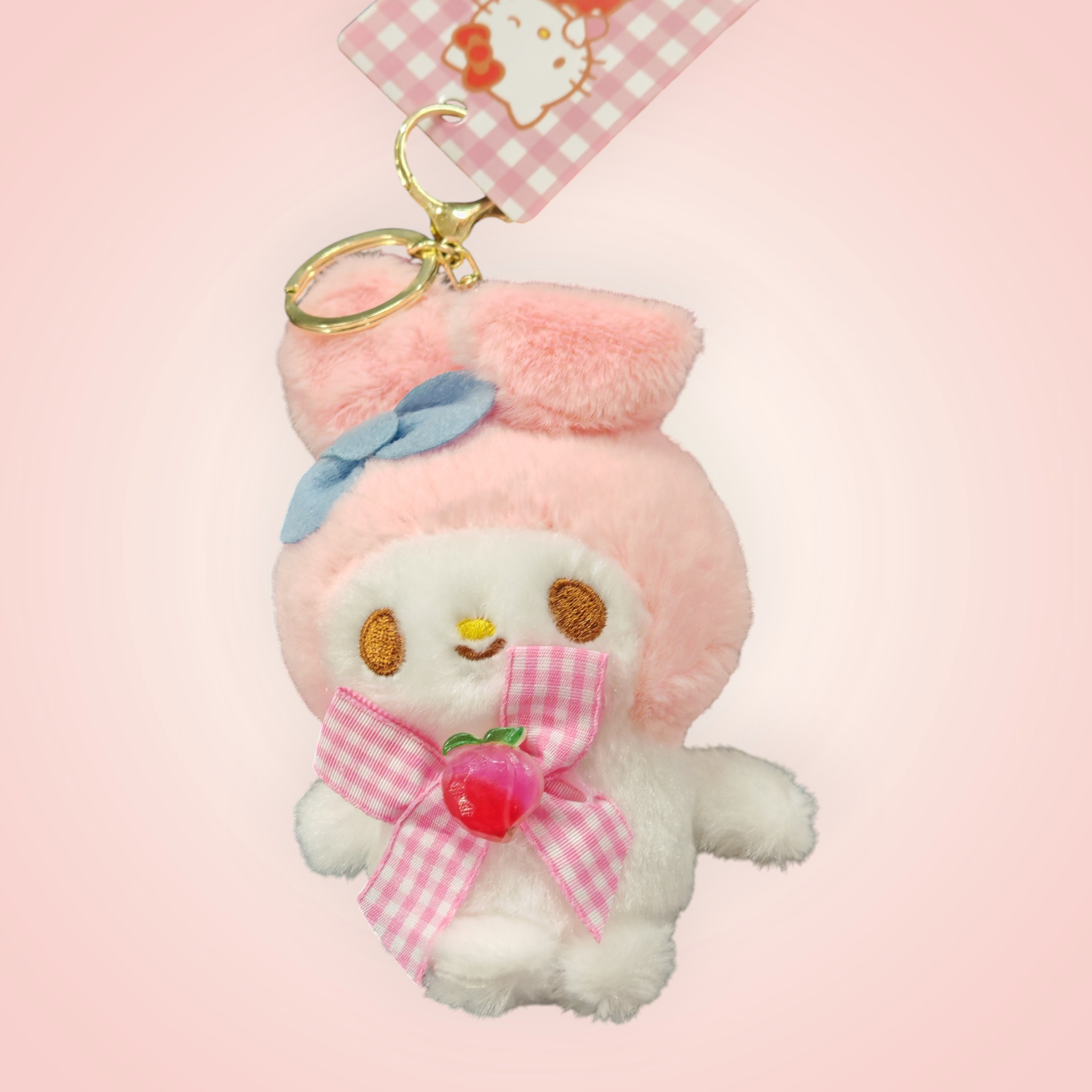Porte-clé doudou Hello Kitty pêche