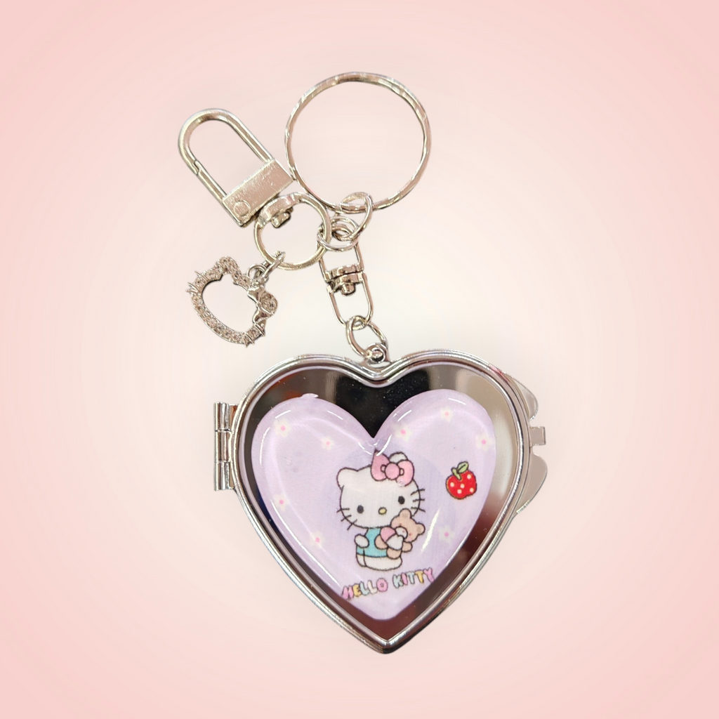 Porte clés cœur mirroir hello kitty