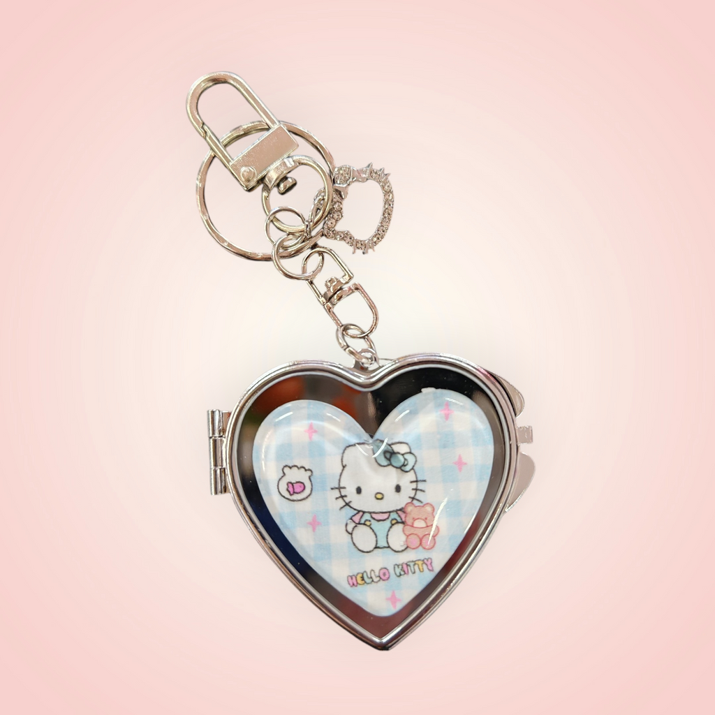 Porte clés cœur mirroir hello kitty