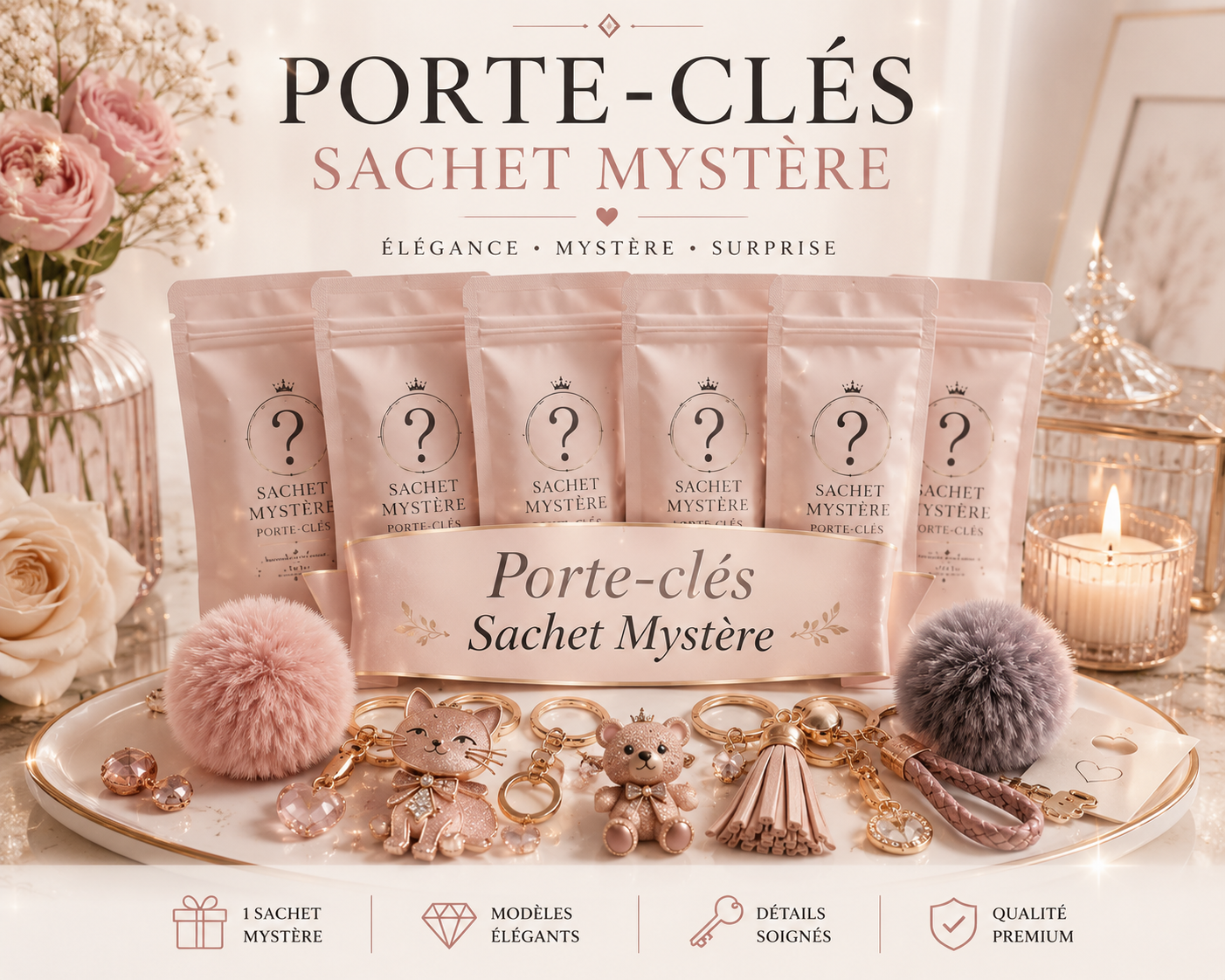 Sachet Mystère de Porte-clés Kawaii